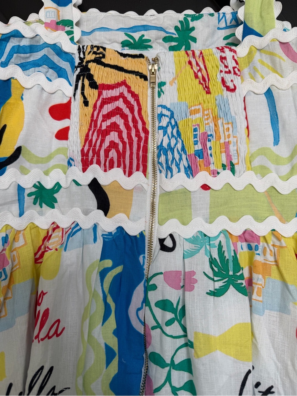 NWT Prosperina Florence Multi Tropical Print Linen Maxi Dress, Size XS - Picture 10 of 15